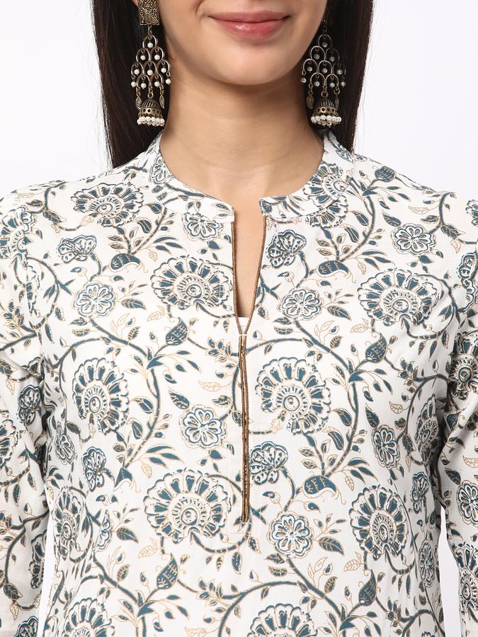 Women Floral Print Straight Kurta Set image number 3