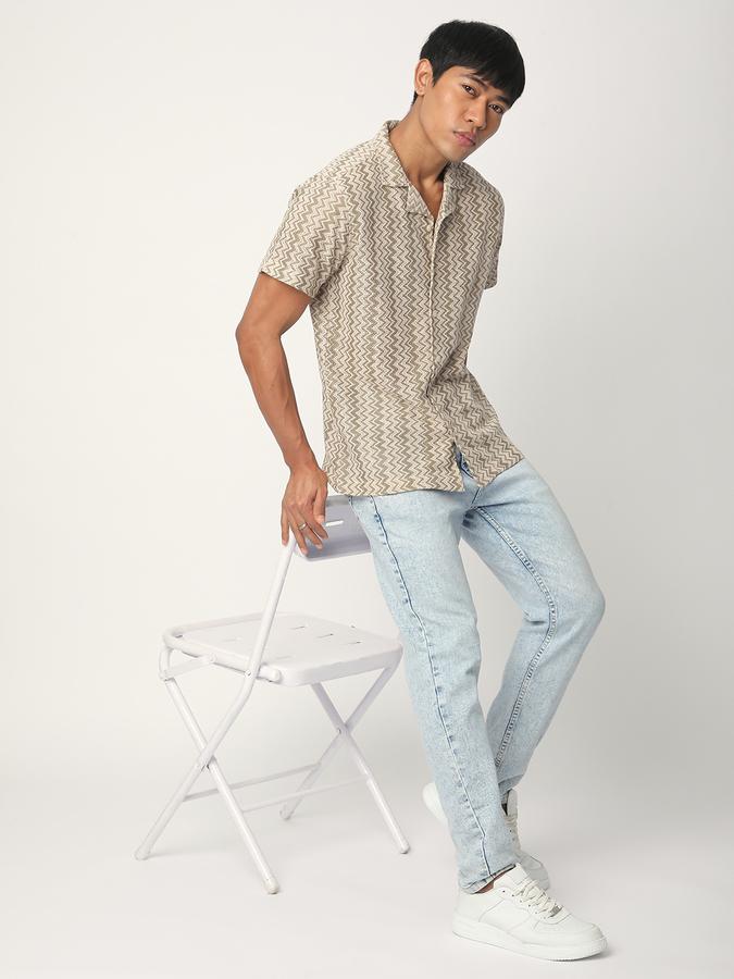 Men Self Design Casual Shirt data-index=