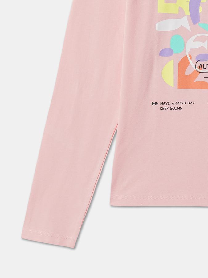 Girls Graphic Print Pure Cotton Regular T Shirt image number 3