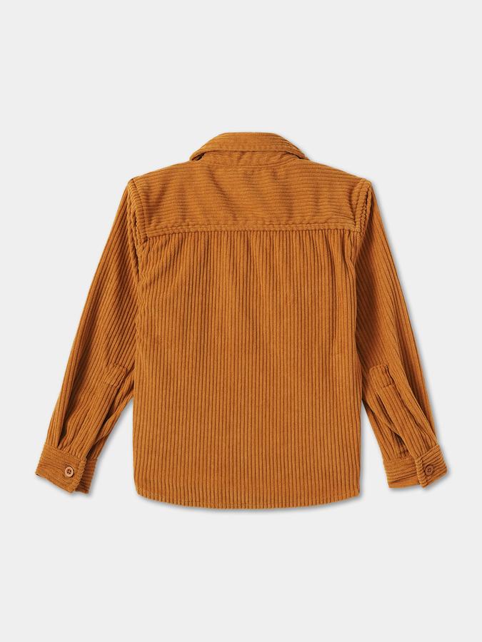 Boys Corduroy Regular Fit Full Sleeve Button-Down Collar Shirt