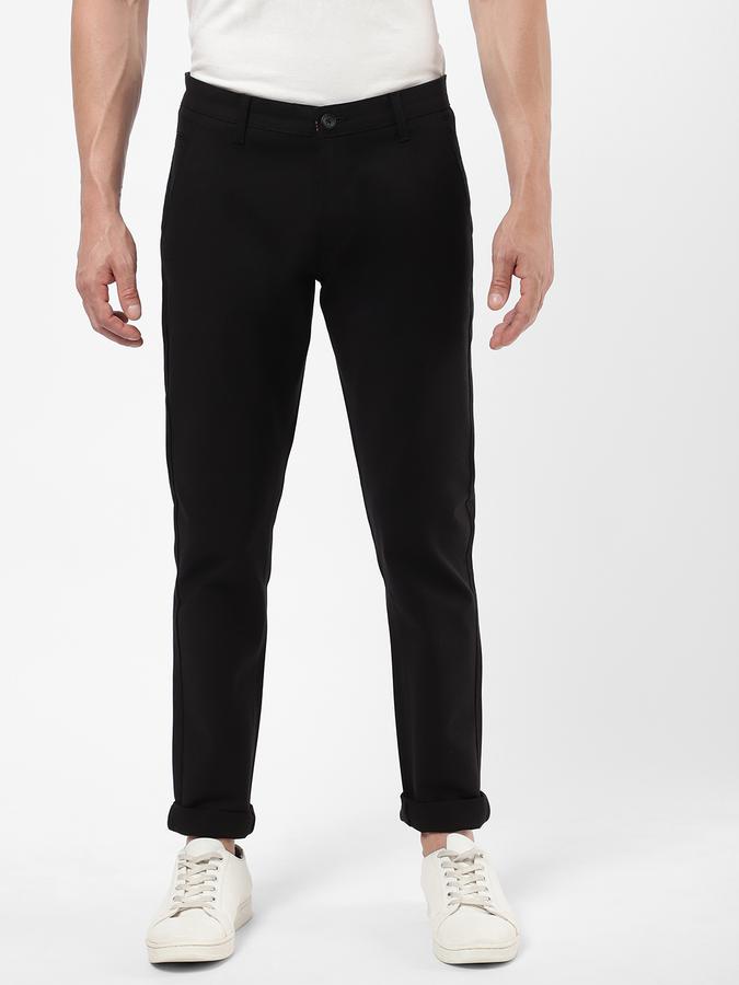 R&B Men Black Casual Trousers image number 0