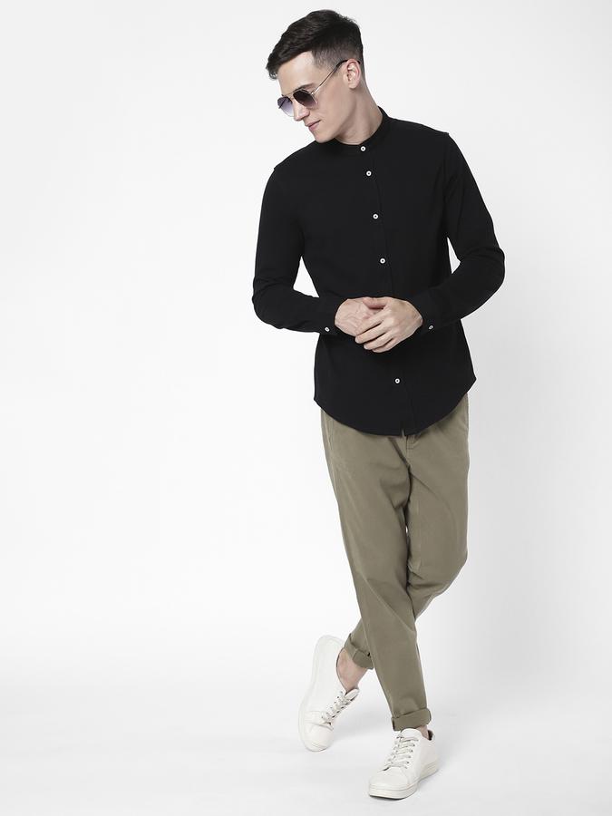 R&B Men Black Casual Shirts image number 1