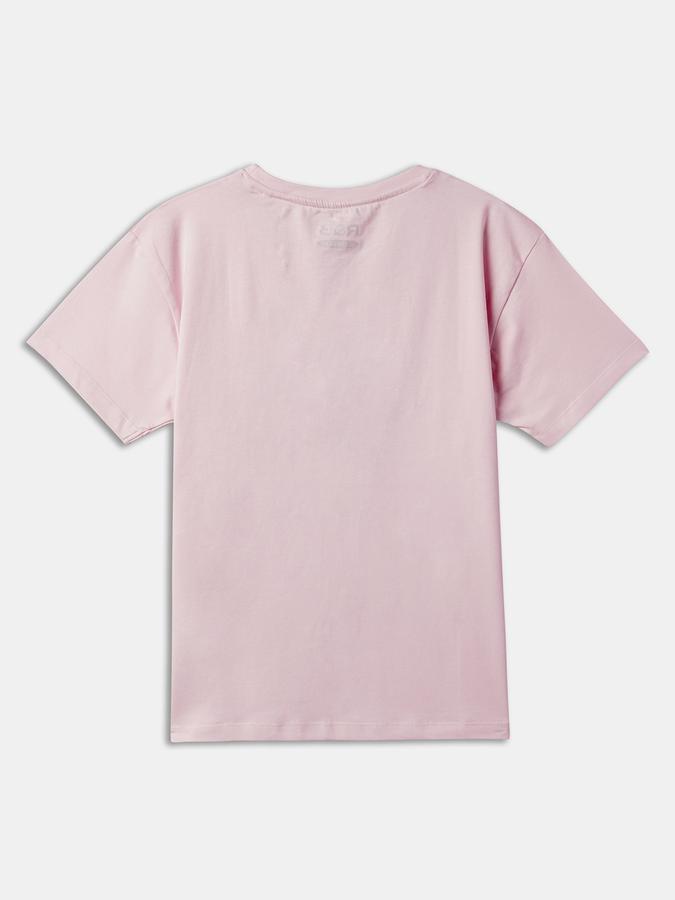 Girls Cotton Regular Fit Round Neck Graphic Top