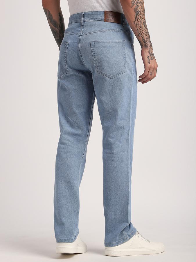 Men Cotton Blend Straight Fit Mid Rise Clean Look Jeans