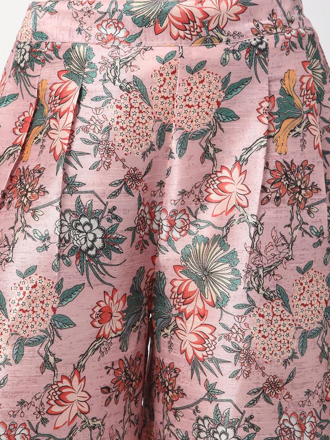 Women Poly Blend Culottes Elasticated Waist Printed Trousers