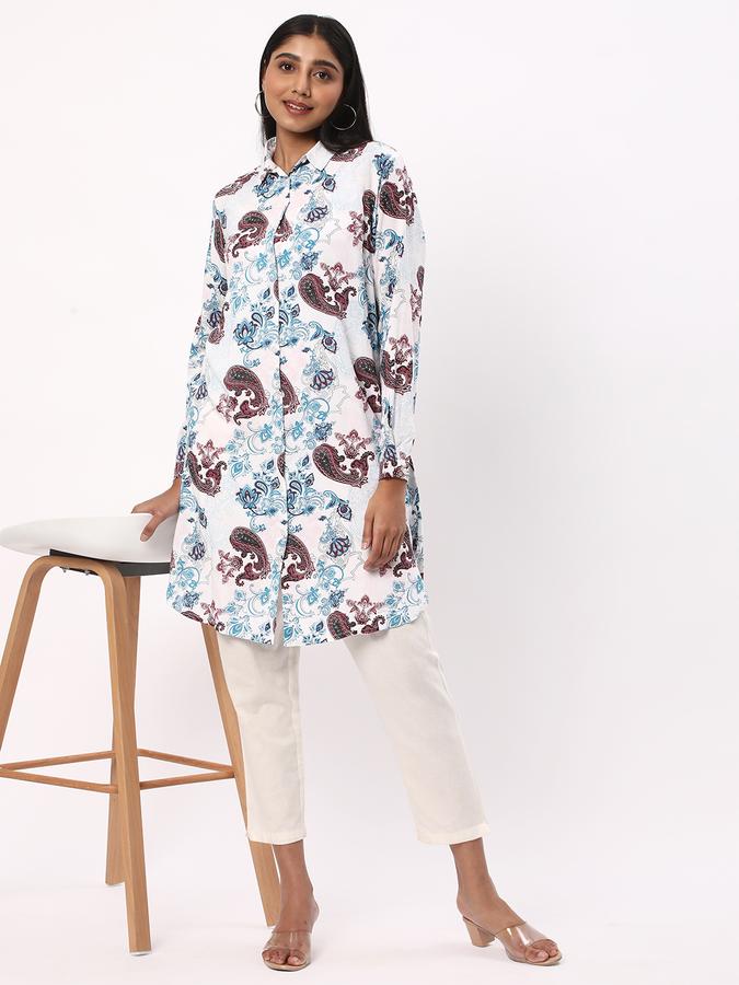 Women Chevron Print Regular Fit Tunic image number 1
