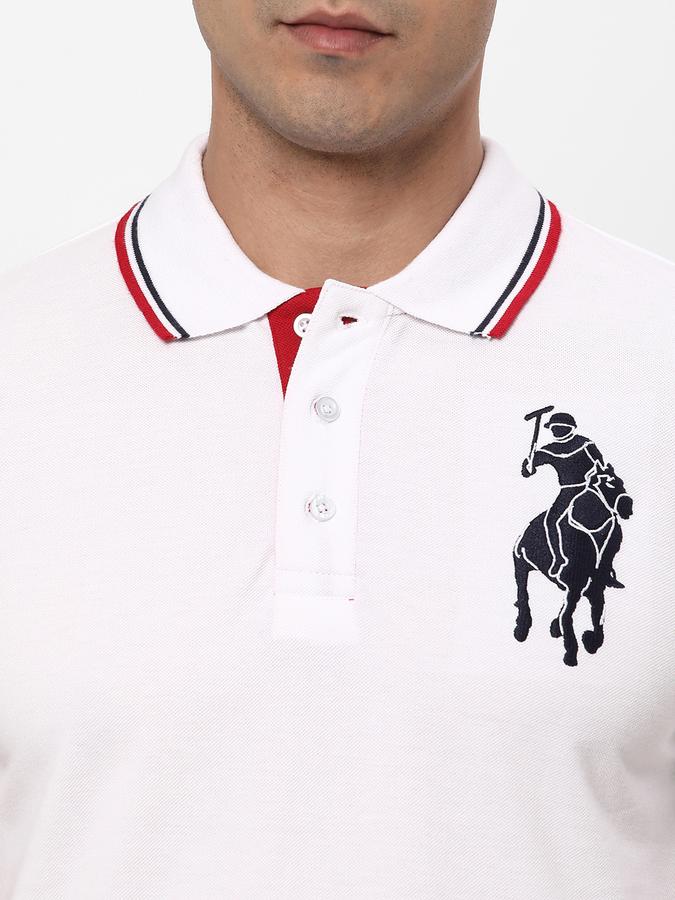 Men Logo Embroidered Regular Fit Polo T-Shirt image number 3