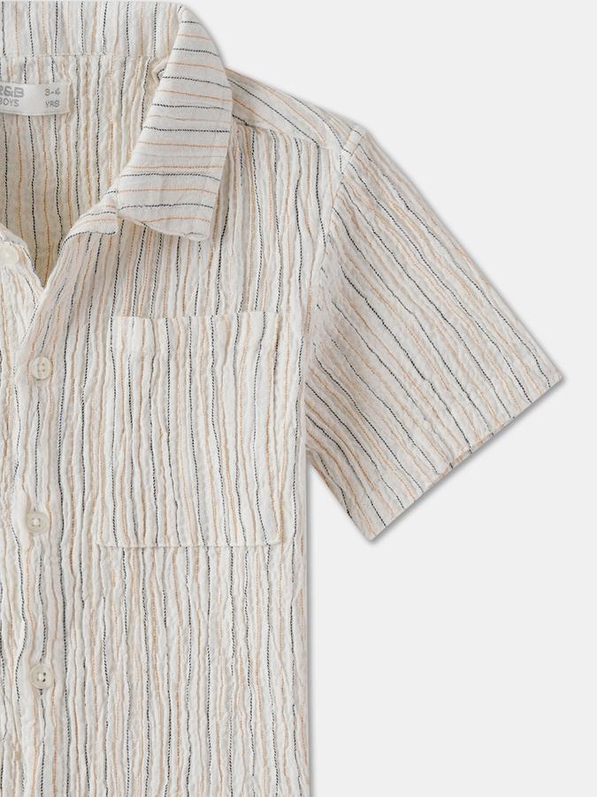 R&B Boys LONG SLEEVE Stripes WOVEN SHIRT image number 2