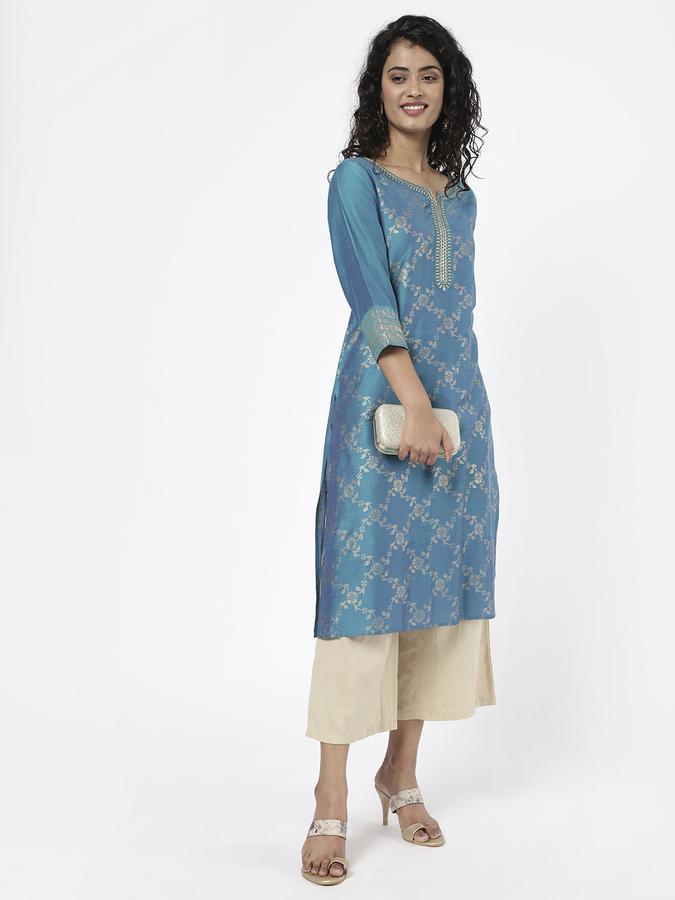 R&B Women Teal Kurtas image number 1