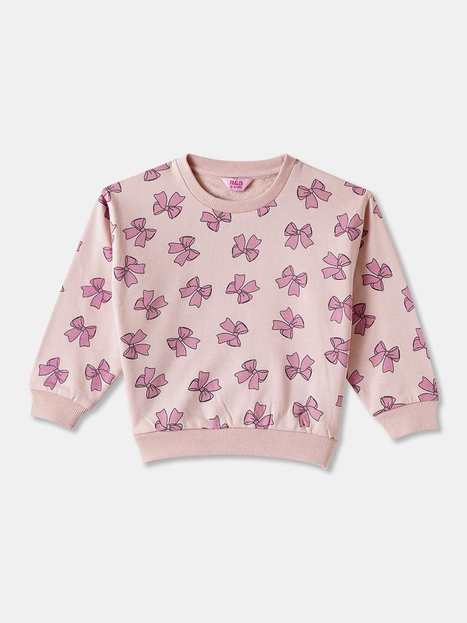 Girls Cotton Blend Printed Sweatshirt and Trousers Set