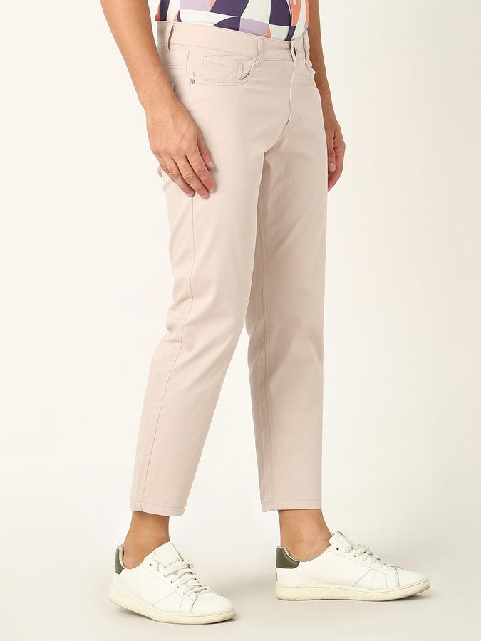 Men Slim Fit Flat-Front Trousers image number 2
