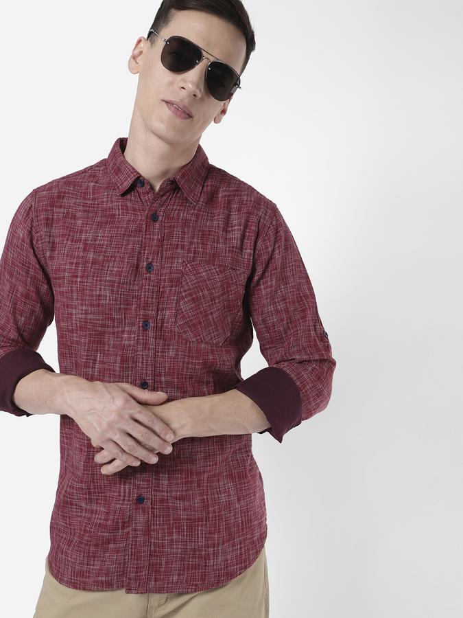 R&B Men Maroon Casual Shirts image number 0