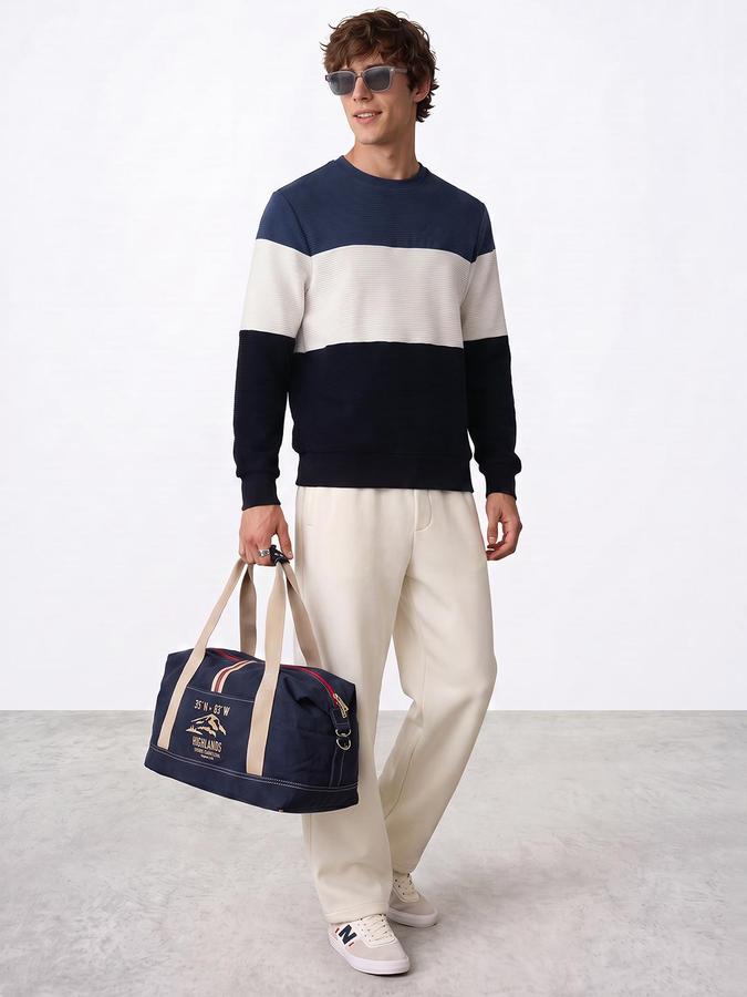R&B Men Multi Colourblocked Round Neck Long Sleeves Sweatshirt