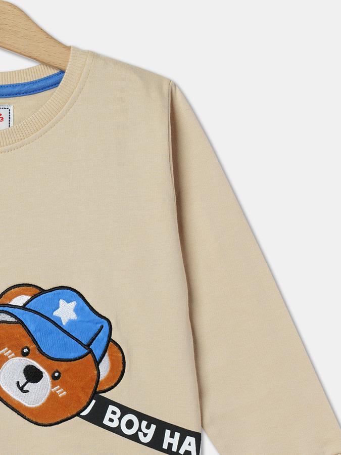 Boys Cotton Regular Fit Crew Neck Graphic Sweatshirt