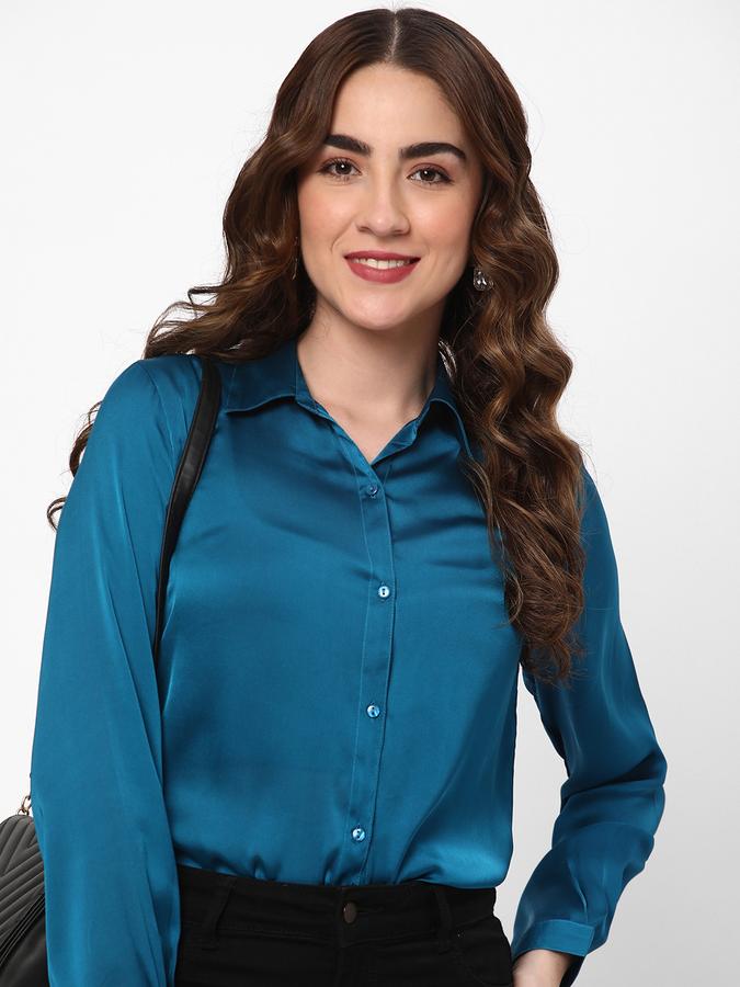 R&B Women's Solid Satin Shirt image number 0