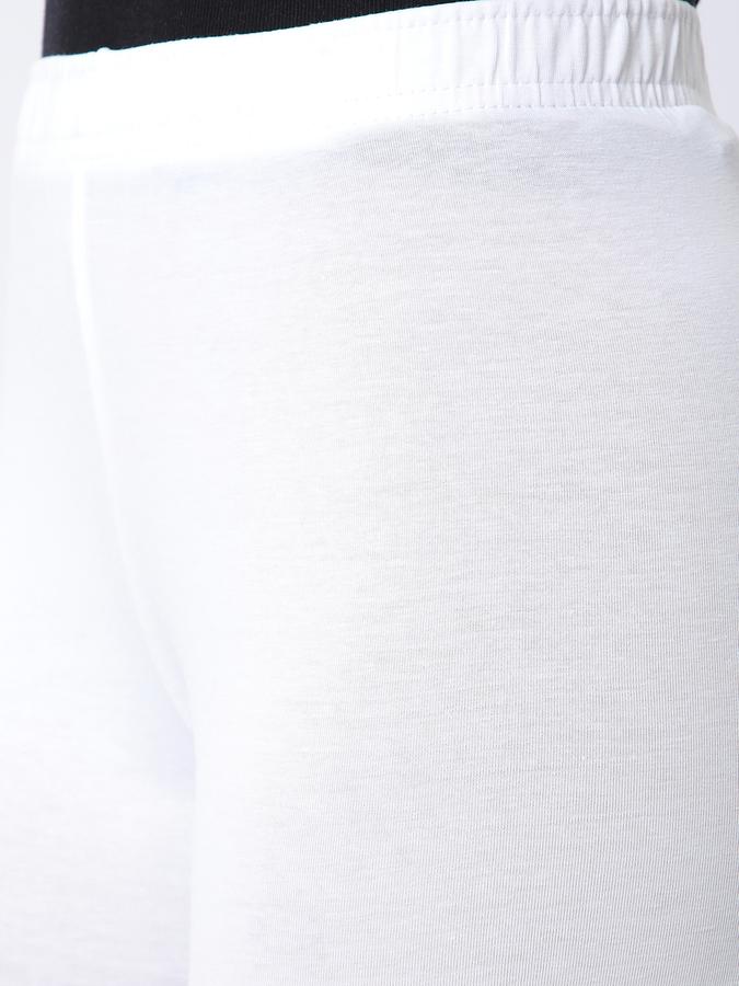 Women Cotton Elasticated Waist Full Length Solid Leggings