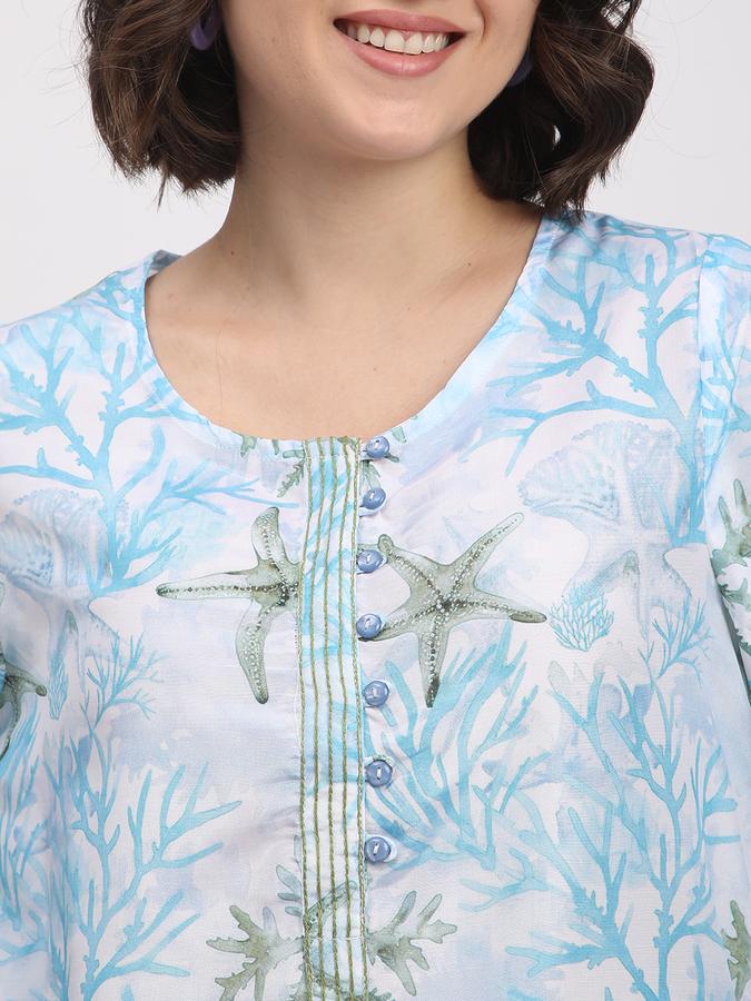 R&B Women's Blue Printed Dress