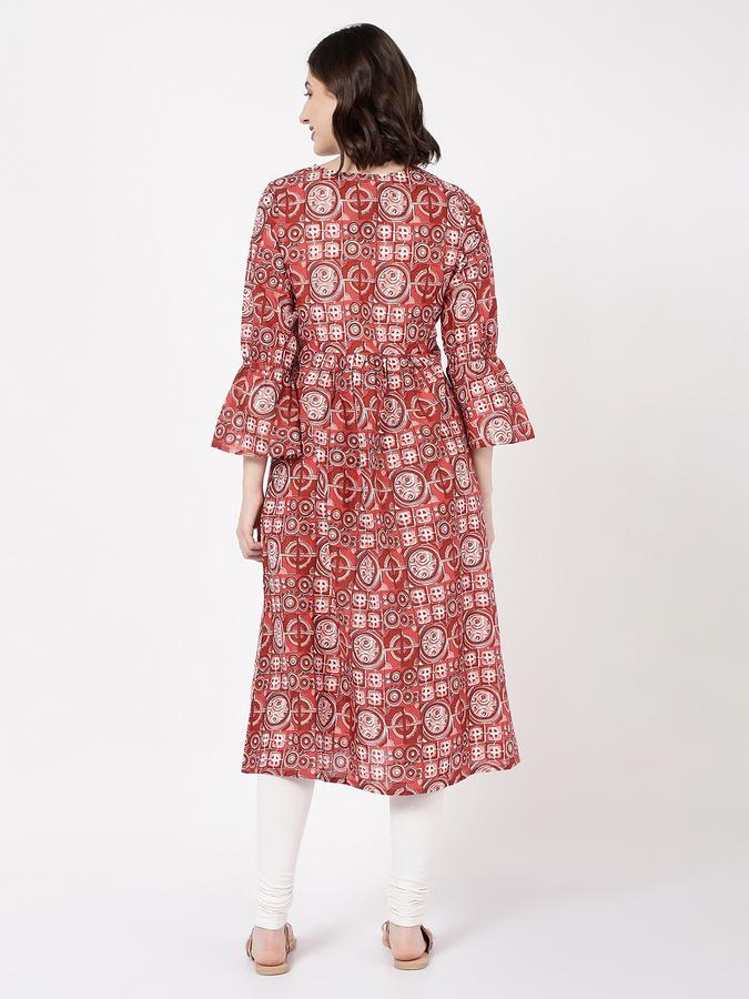 R&B Women's Rust Printed Kurta