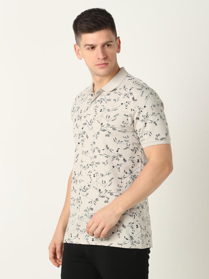 Men Floral Print Regular Fit Polo T-Shirt image number 1
