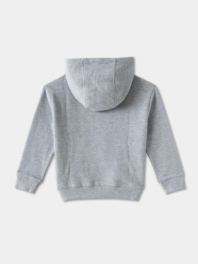Boys Cotton Relaxed Fit Hooded Textured Hoodie