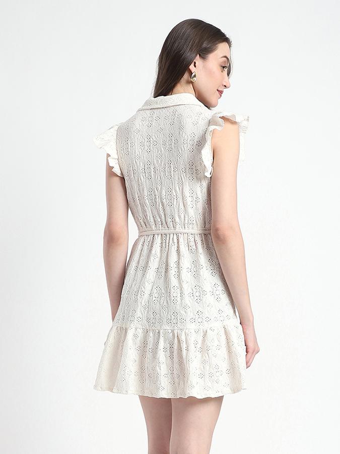 Women Cotton Fit & Flare Mini Lace Dress