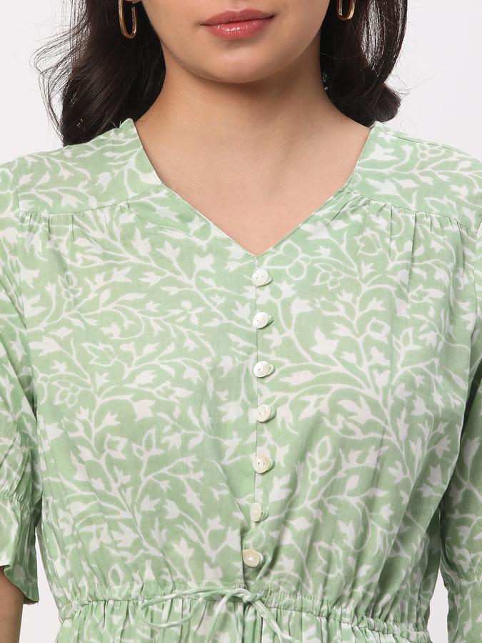 Women Floral Printed Flared Kurta image number 3