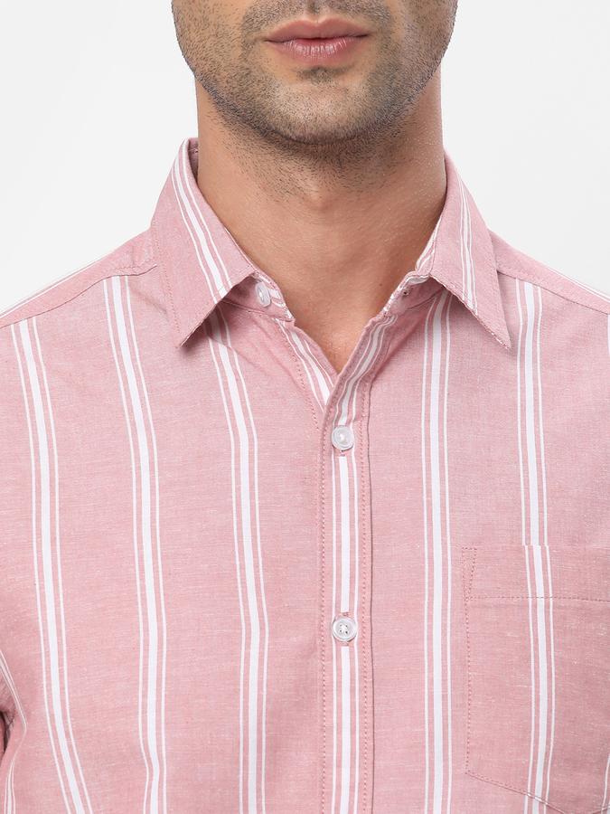 R&B Men's Striped Half Sleeve Shirt image number 3