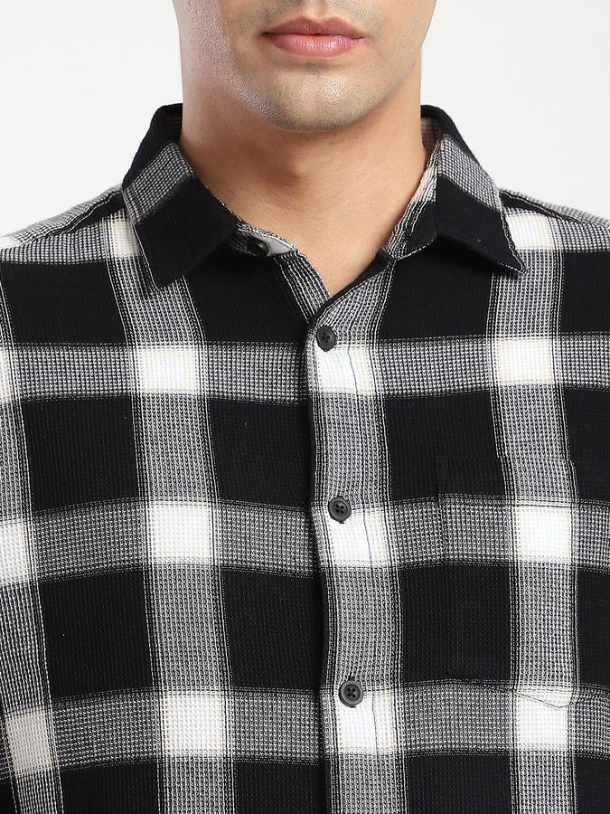 R&B Men's Black Checked Shirt