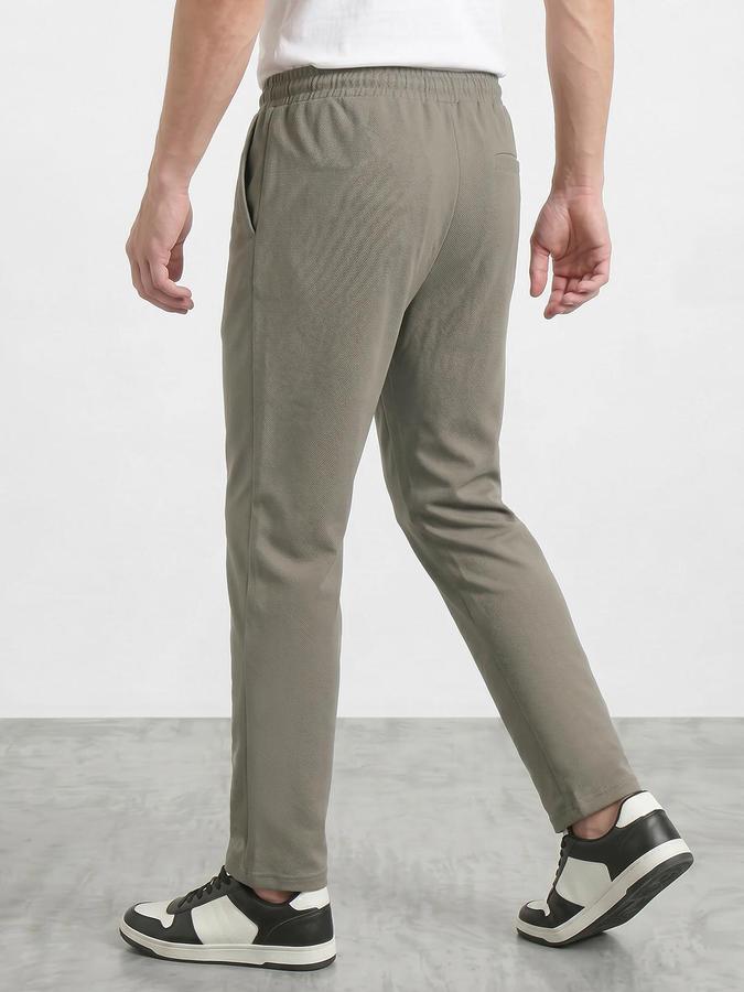 R&B Men's Olive Regular Fit Trousers