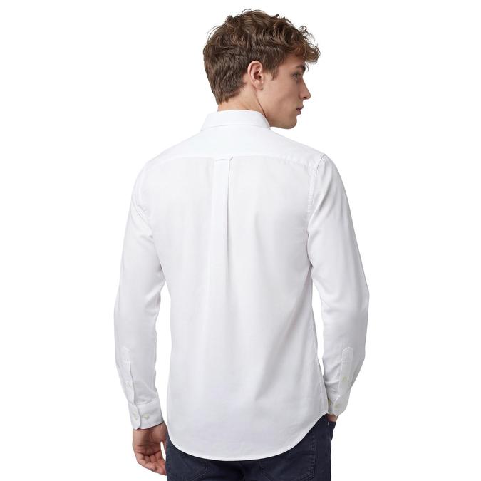 R&B White Solid Mens Button-Down Collar Long Sleeves Shirt 