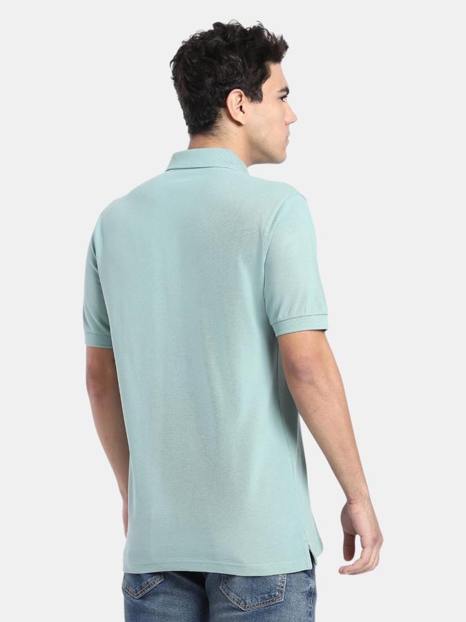 R&B Green Solid Men Short Sleeve Polo T-shirt