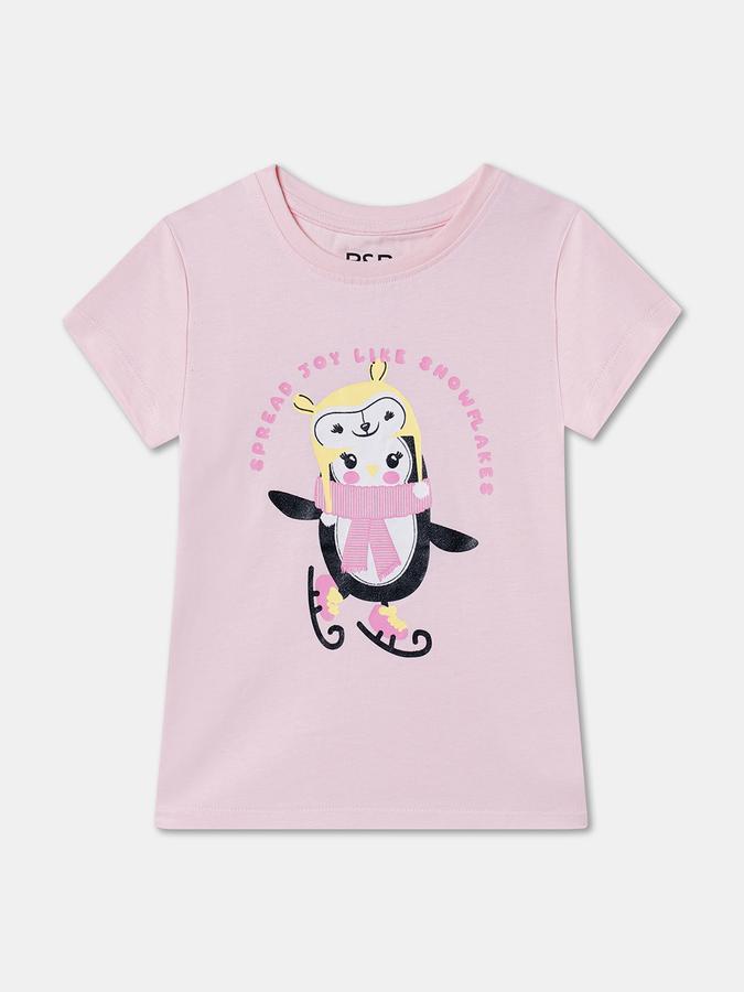 Girls Graphic Print Pure Cotton Regular T Shirt image number 0