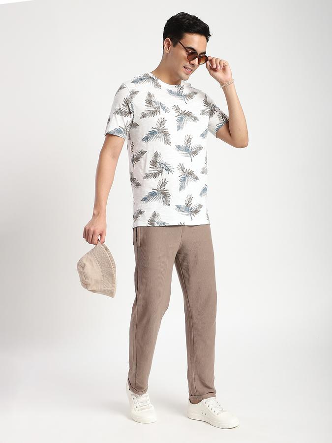 Men Cotton Regular Fit Crew Neck Printed T-shirt