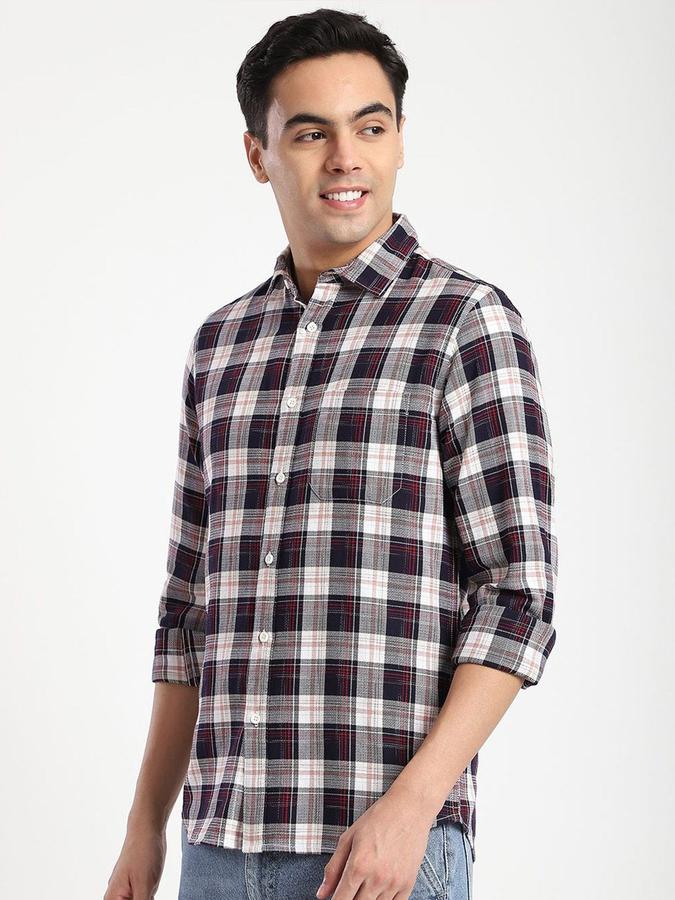 R&B Men Multi Color Checked Long Sleeves Shirt 