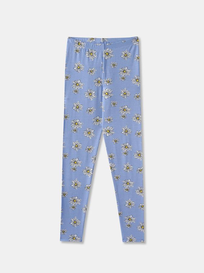 Girls Floral Full Length Mid Rise Legging