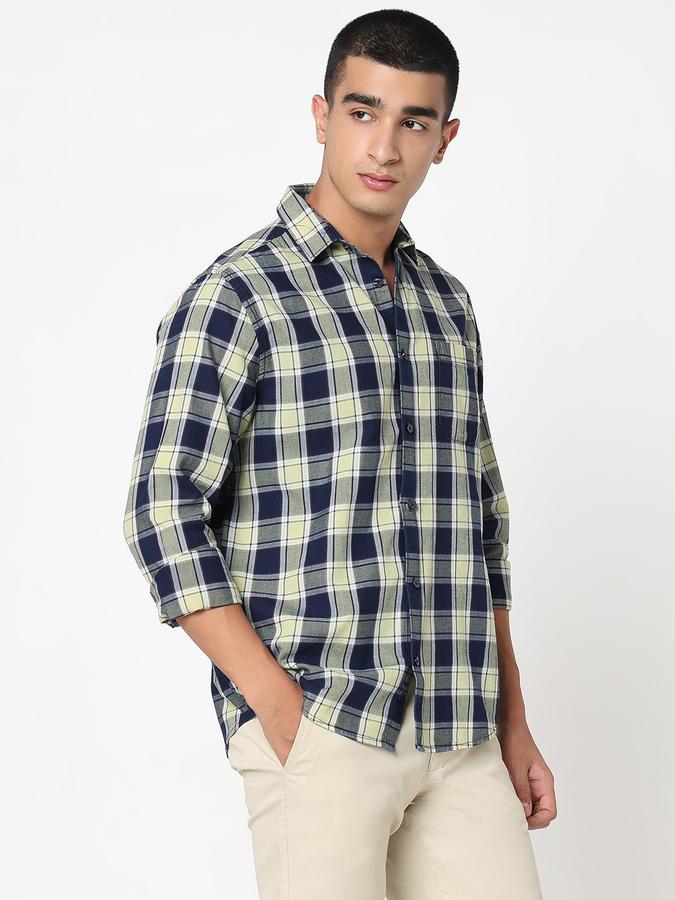 R&B Men's Yellow Checked Shirt