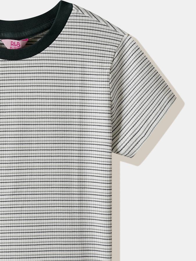 Girls Poly Blend Regular Fit Crew Neck Short Sleeve Printed Top