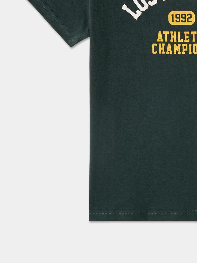 Boys Cotton Regular Fit Crew Neck Graphic T-shirt