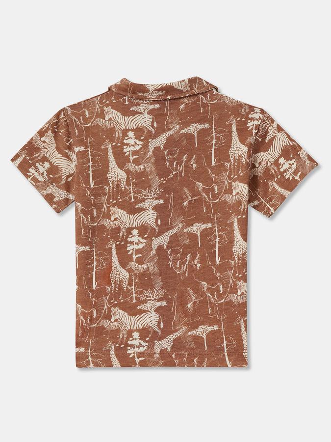 Boys Cotton Regular Fit Long Sleeve Printed Shirt