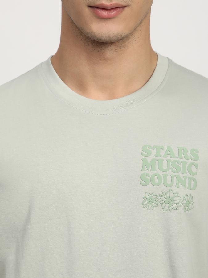 Men Cotton Regular Fit Crew Neck Typographic T-shirt