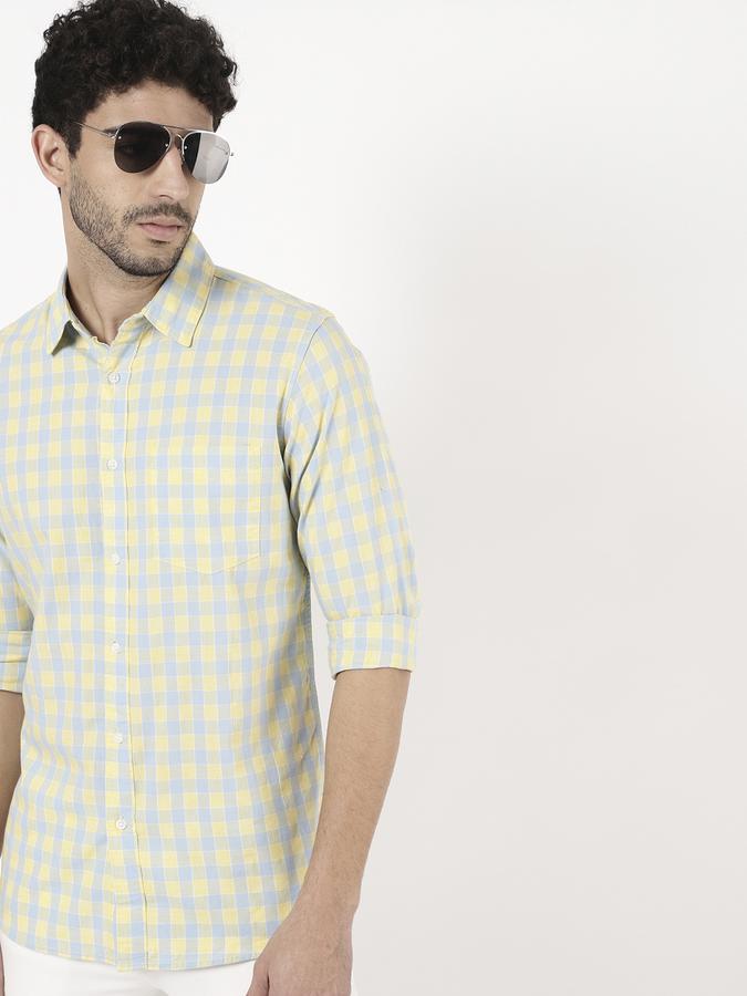 R&B Yellow Men Casual Shirts