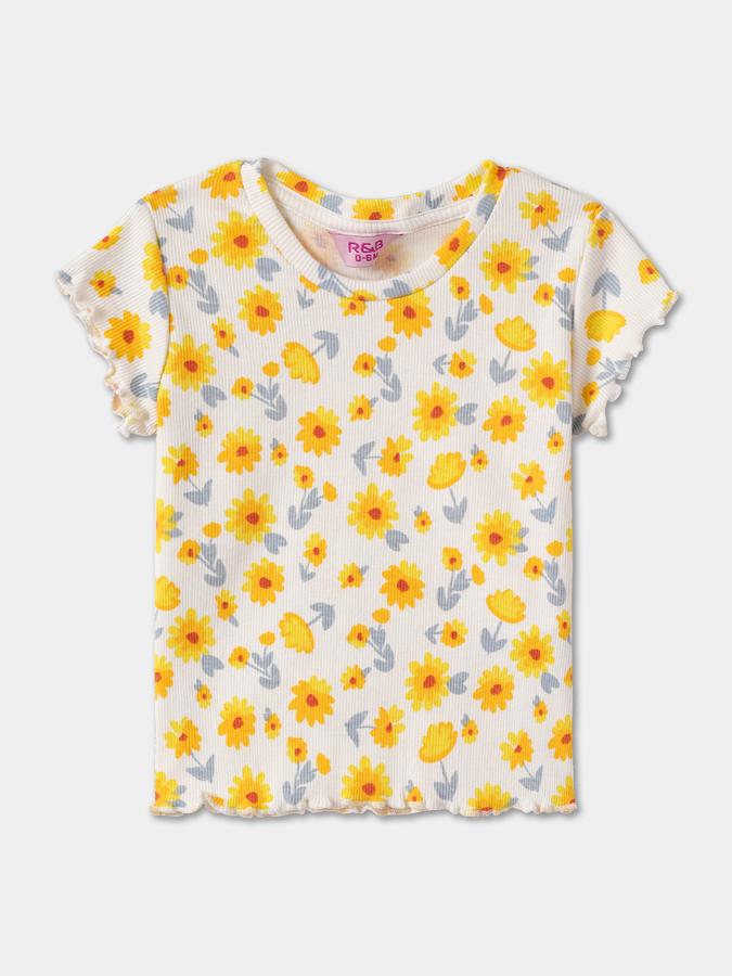 Baby Girls Printed Pure Cotton Regular T Shirt image number 2
