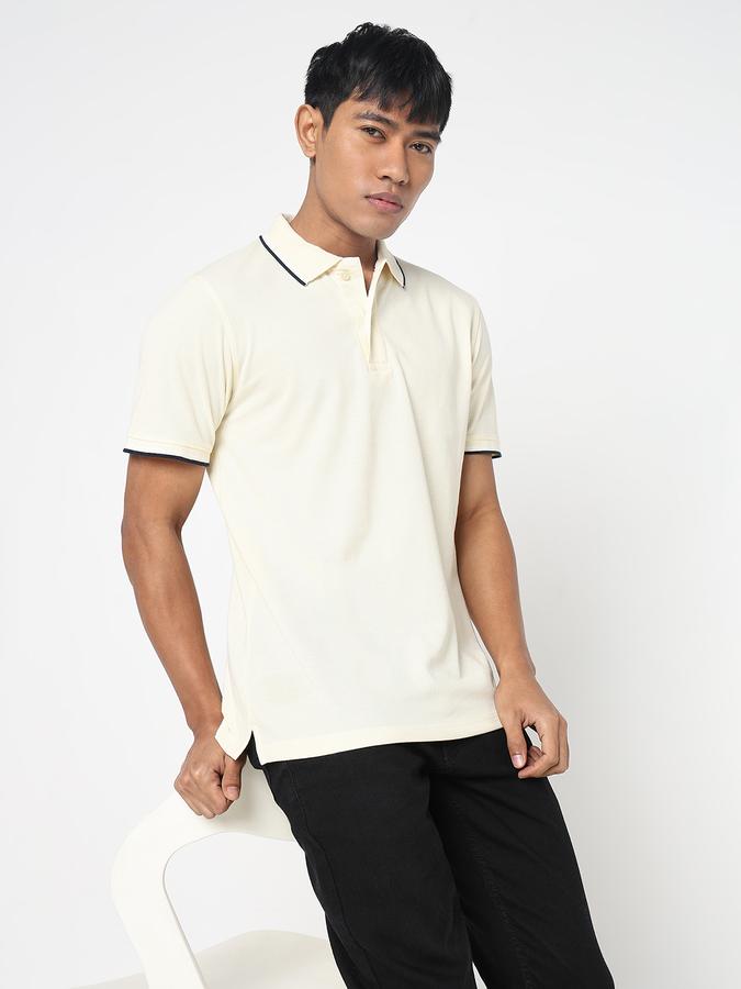 Solid Men Peter Pan Collar T-Shirt image number 0