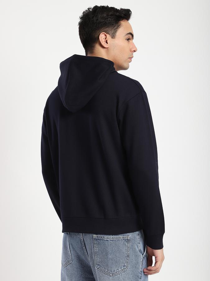 Men Fleece Regular Fit Hooded Jacket