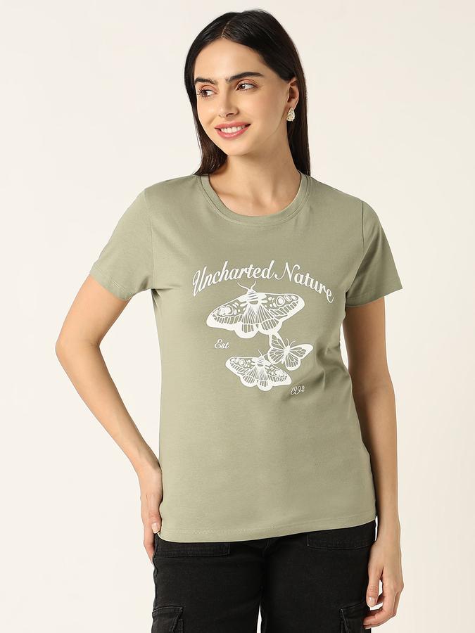 Graphic Print Women Round Neck T-Shirt image number 1