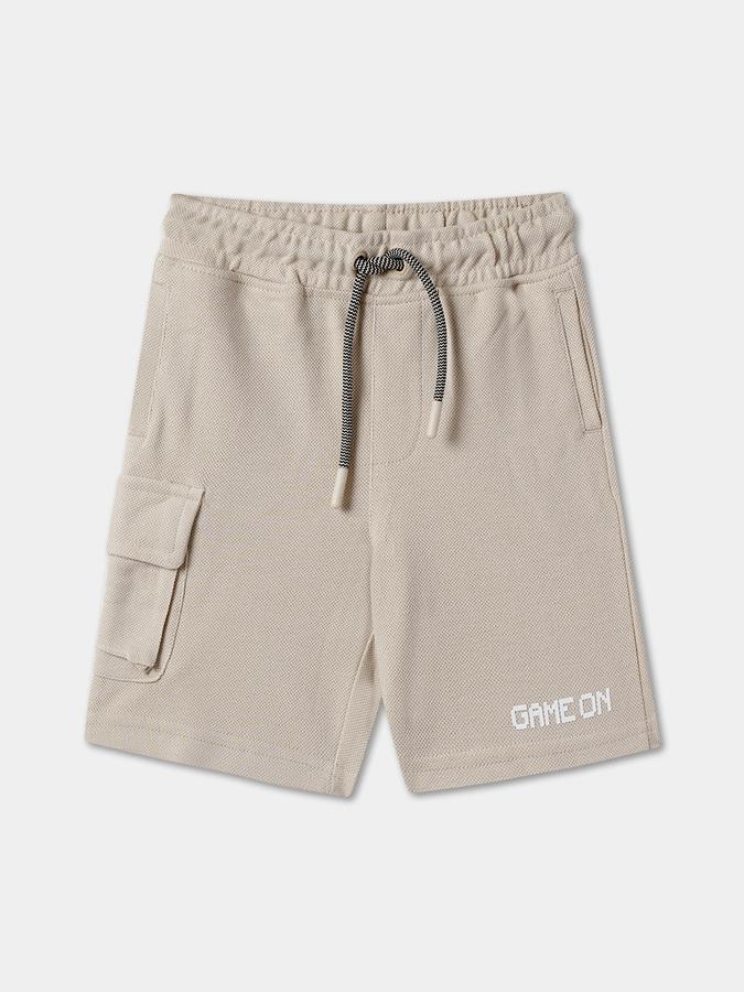 R&B Boys' Beige Printed Shorts