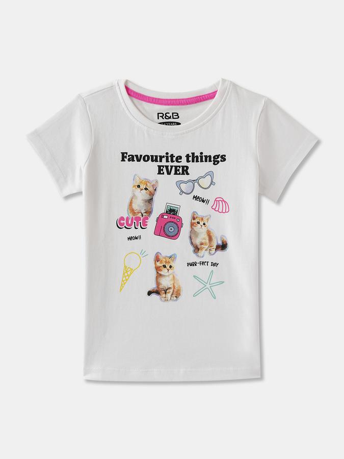 Girls Regular Fit Short Sleeve Crew Neck T-Shirt