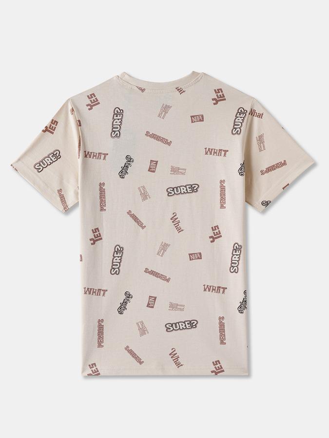 Boys Cotton Regular Fit Crew Neck Graphic T-shirt