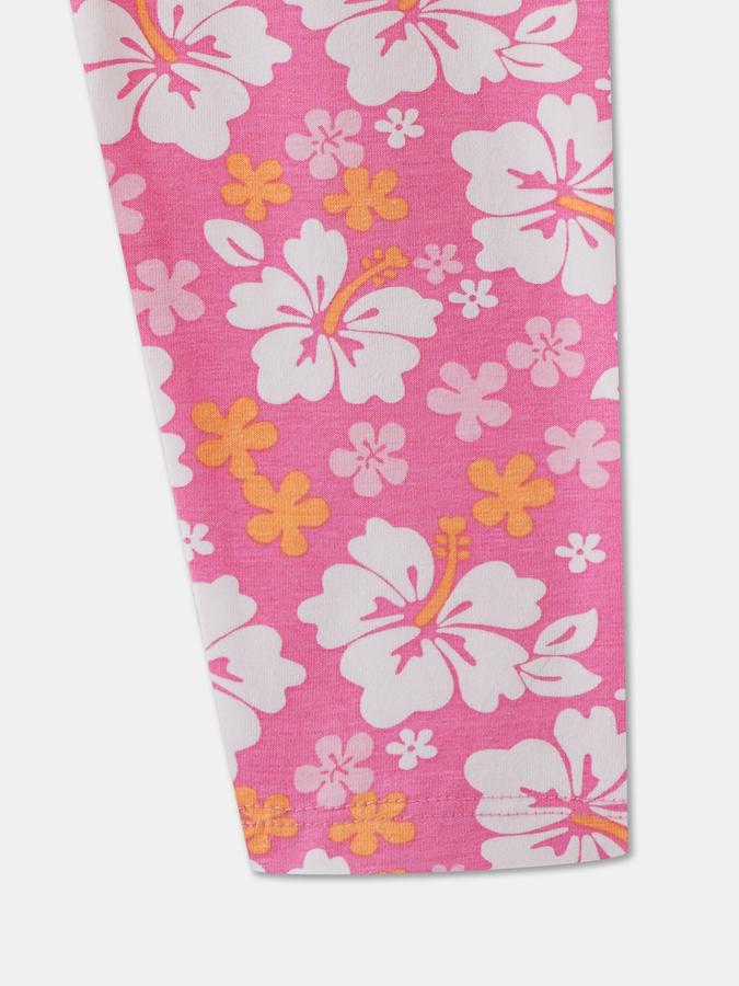 Girls Floral Full Length Mid Rise Legging