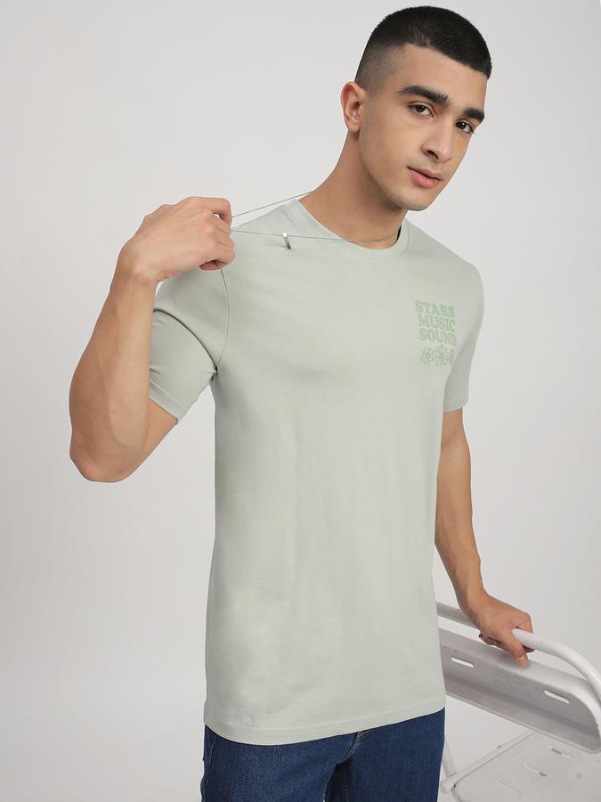 Men Cotton Regular Fit Crew Neck Typographic T-shirt